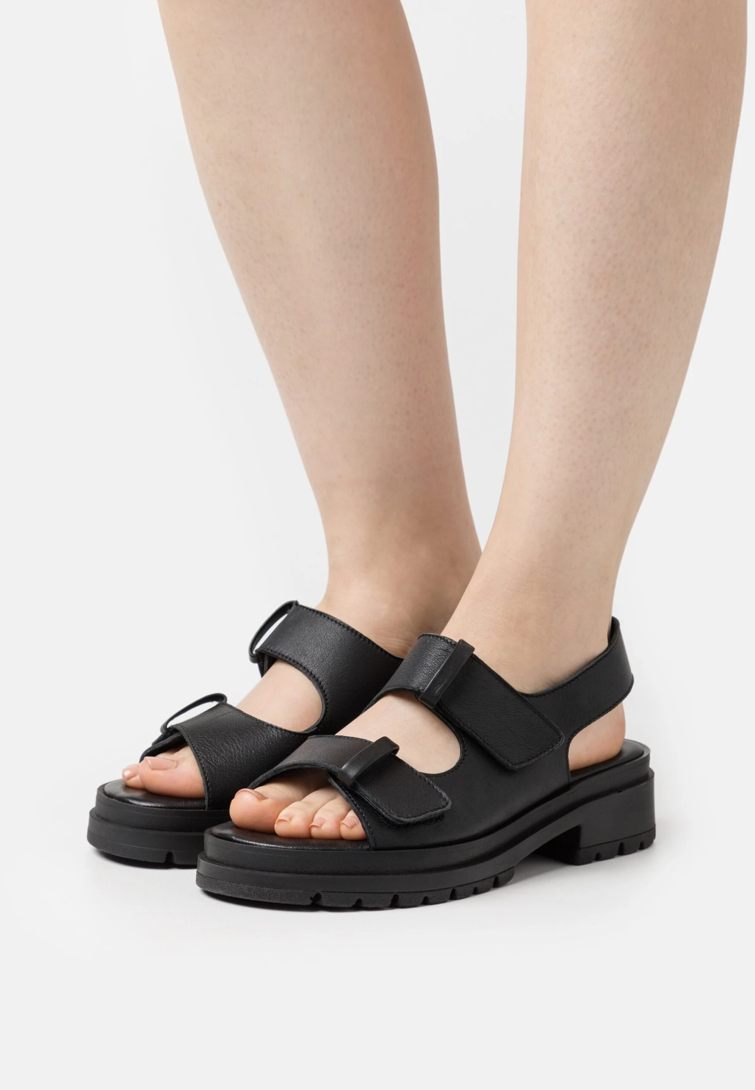 Pier One Leather- Sandalen - Black 3 Pier One Leather- Sandalen - Black
